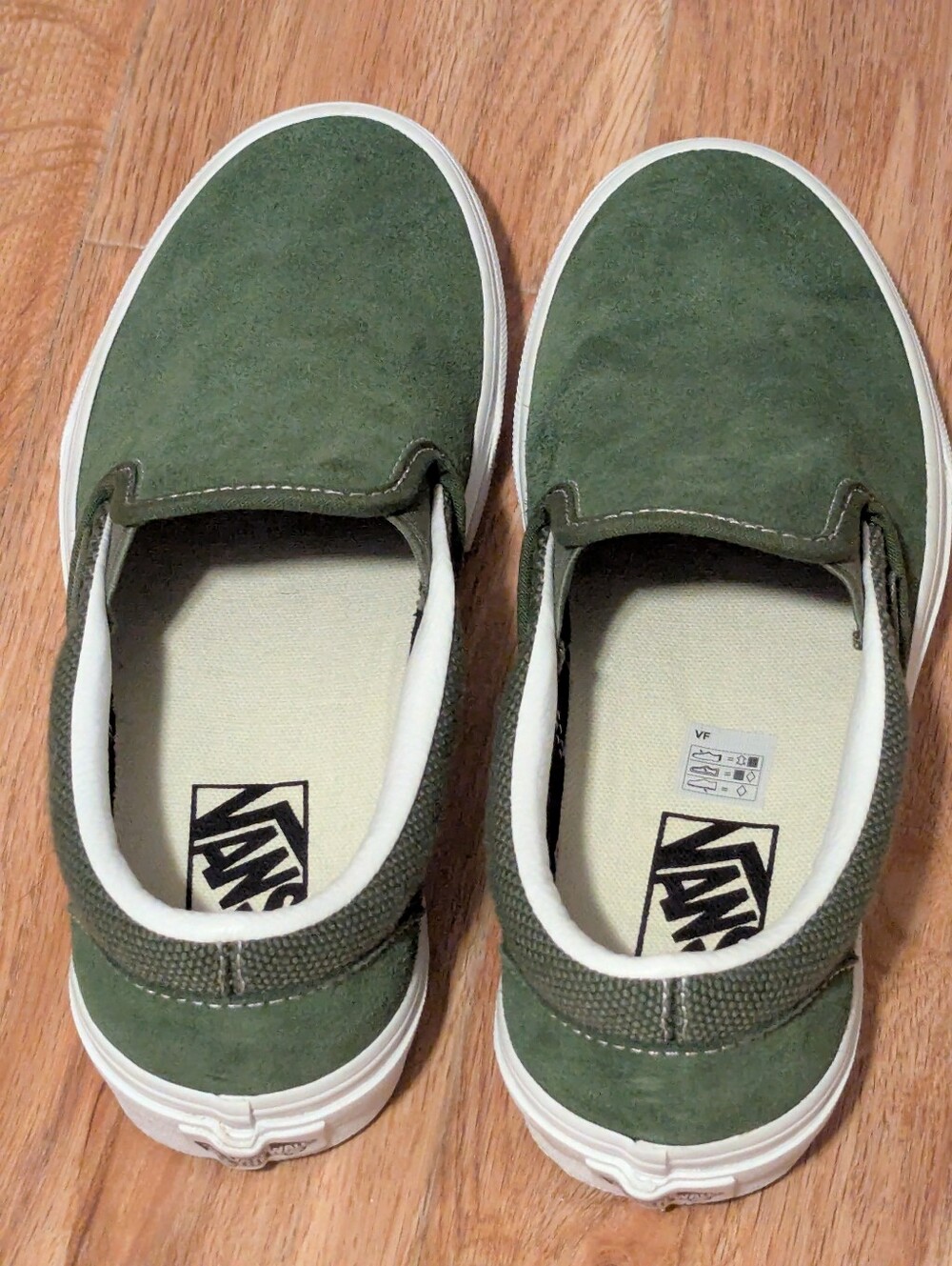 Vans Olive Green Suede Slip-On Sneakers